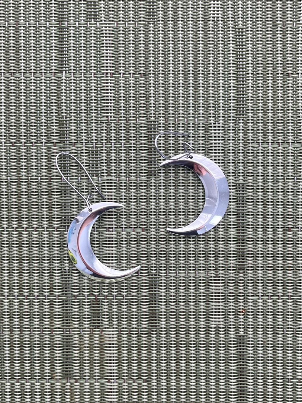 Silver Crescent Moon Dangle Earrings, Nickel Free & Tarnish Resistant